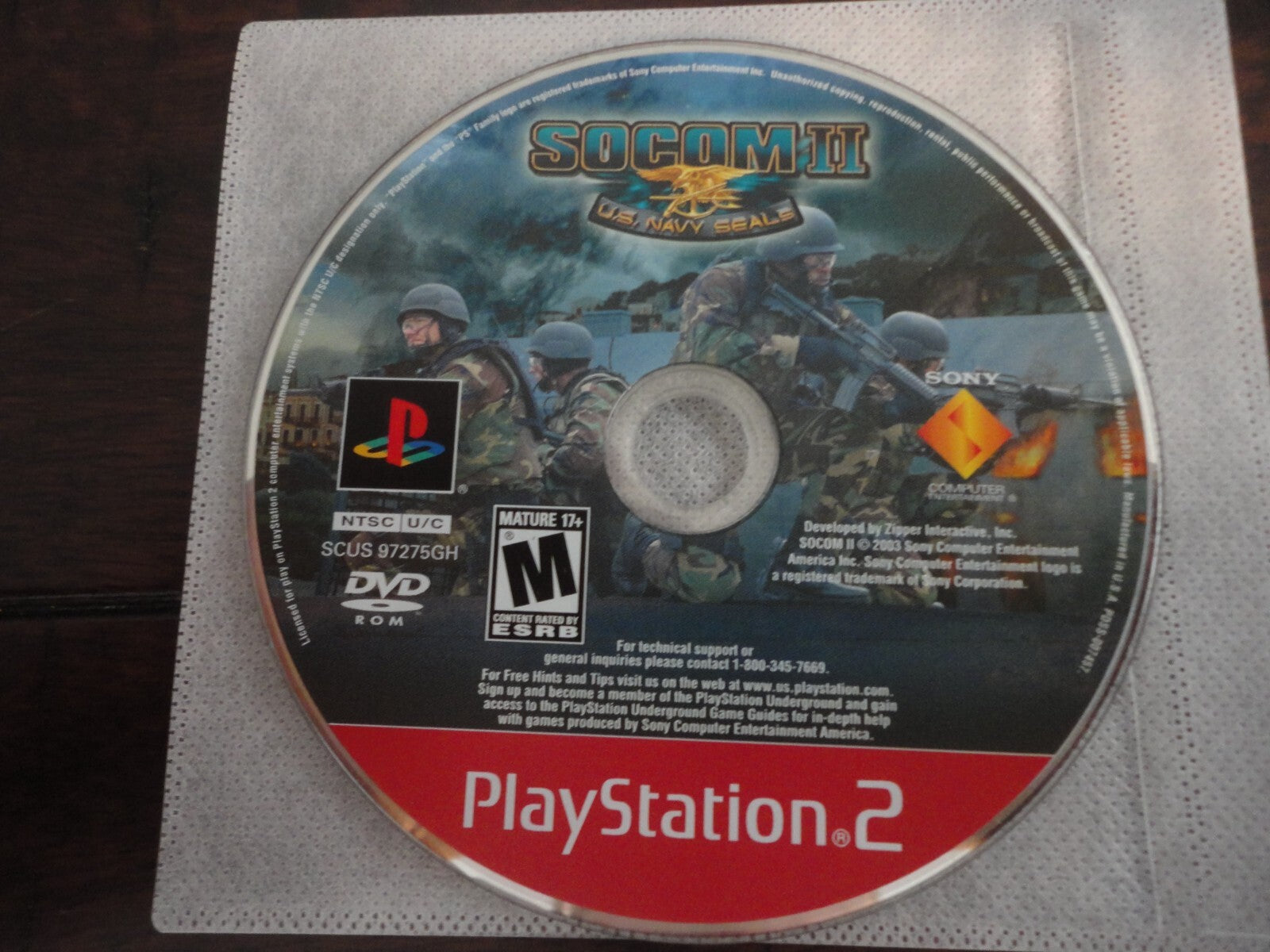 SOCOM II: U.S. Navy SEALs {Greatest Hits} (Sony PlayStation 2, 2003) DISC ONLY