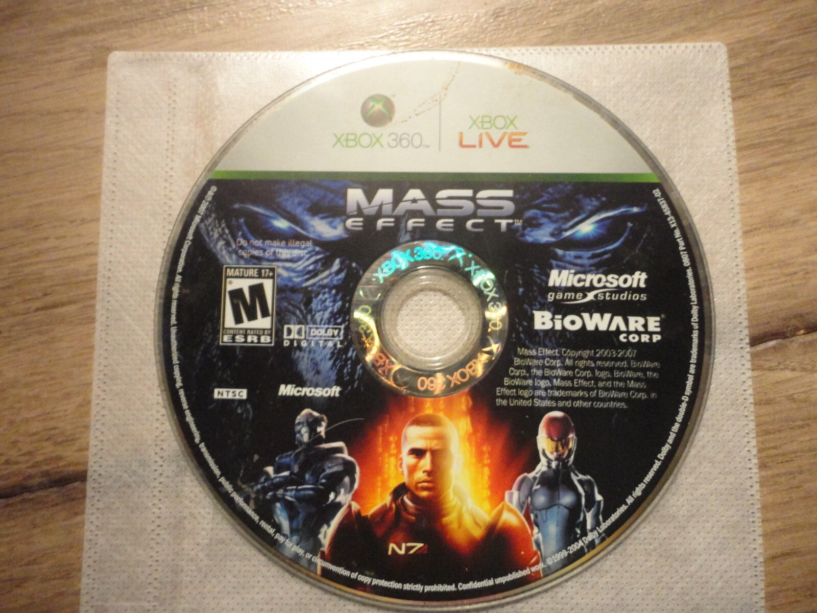 Mass Effect (Microsoft Xbox 360, 2007) DISC ONLY
