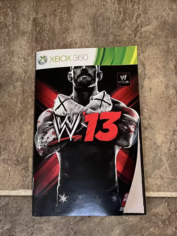 WWE '13 (Microsoft Xbox 360, 2012) MANUAL ONLY