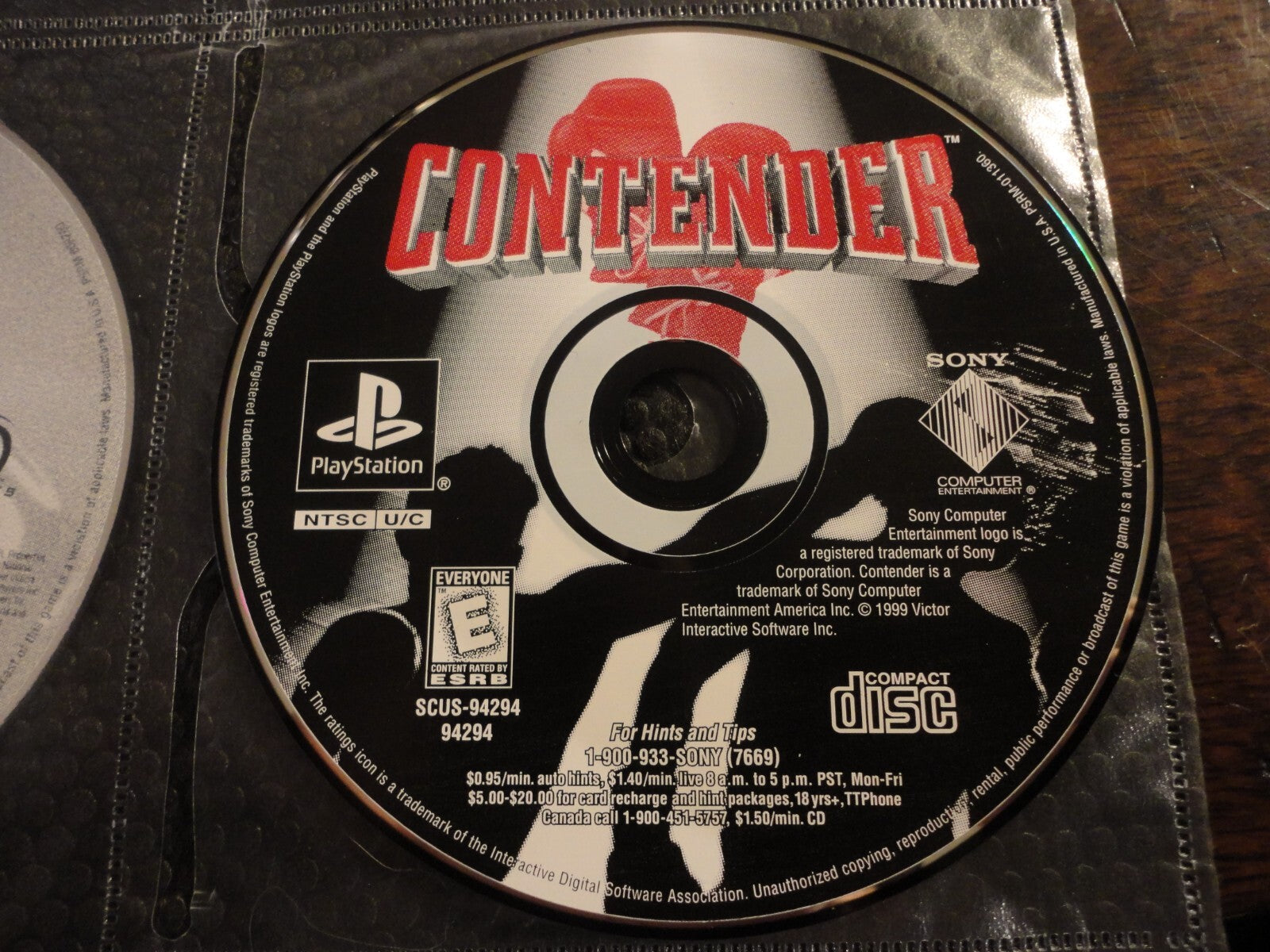 Contender (Sony PlayStation 1, 1999) DISC ONLY