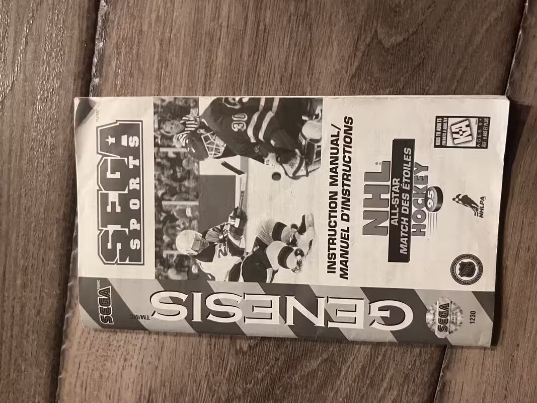 SEGA Genesis NHL 95 All Star Hockey Sports VTG Video Game Manual Booklet Only