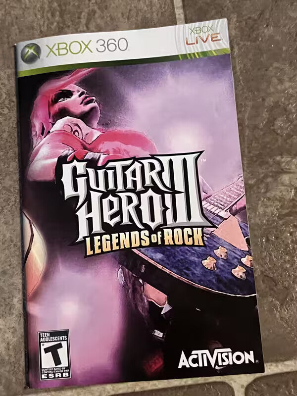 Guitar Hero 3 III Legends of Rock Microsoft Xbox 360 MANUAL ONLY
