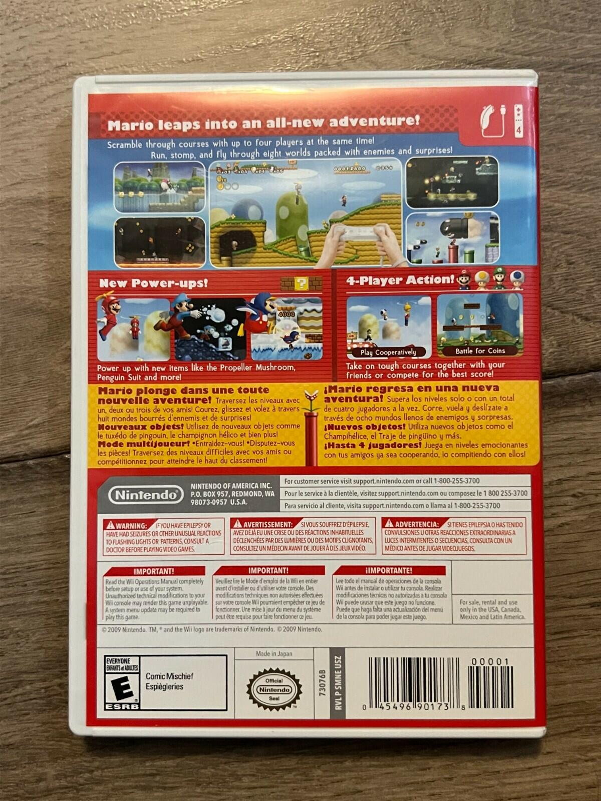 New Super Mario Bros. Wii: White Case Different Artwork (Nintendo Wii, 2009) CIB