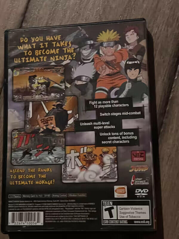 Naruto Ultimate Ninja: Greatest Hits (Sony Playstation 2, 2006) NO MANUAL