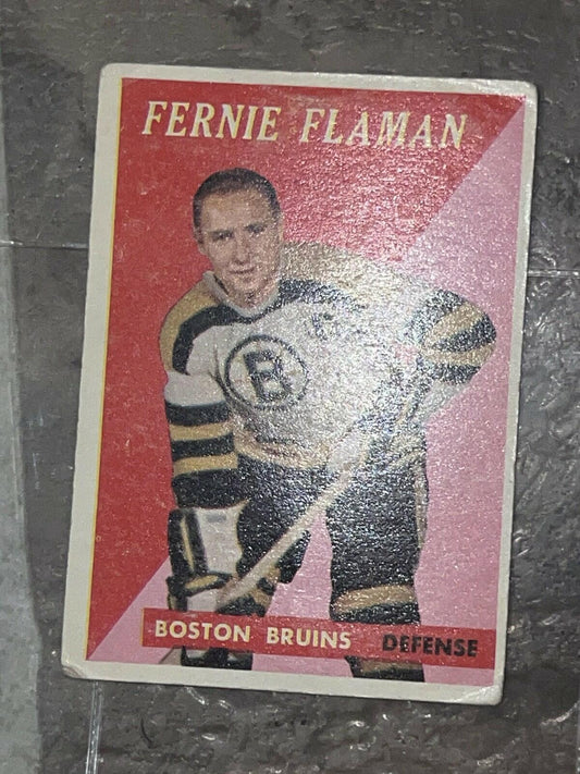 1958 Topps Fernie Flaman Boston Bruins #56 Hockey Card
