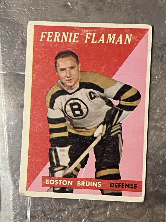 1958 Topps Fernie Flaman Boston Bruins #56 Hockey Card