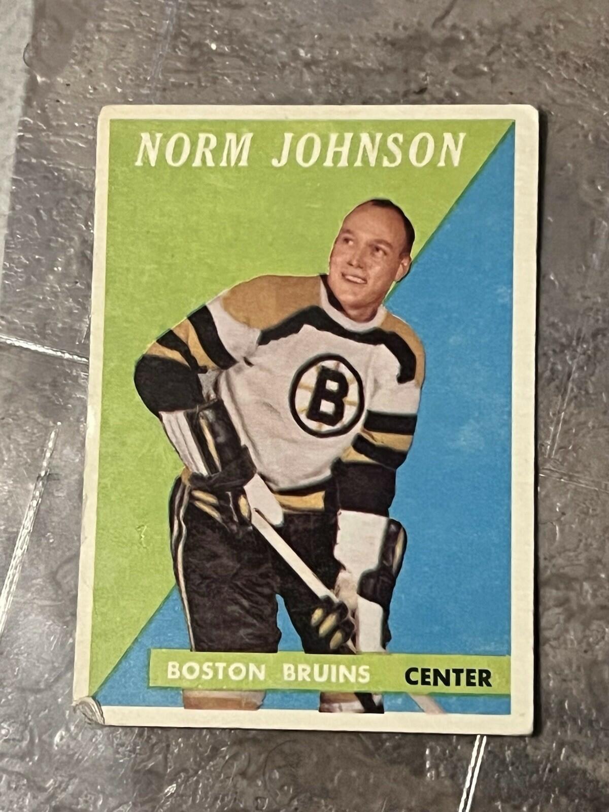 1958 Topps Norm Johnson Boston Bruins #17 Hockey Card