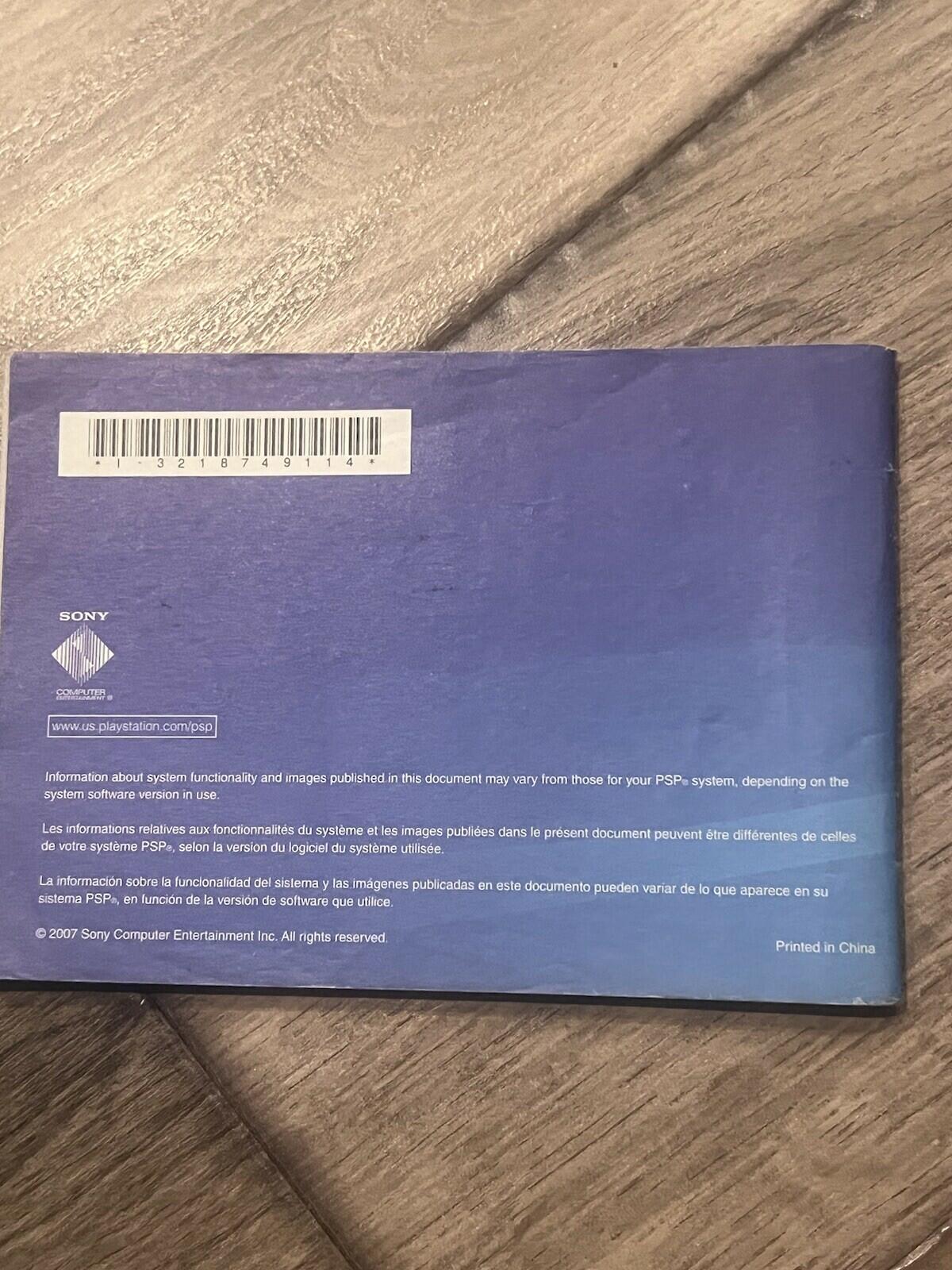 PSP Quick Reference Console Manual for PSP-2001 (3-218-749-11(1) F2)