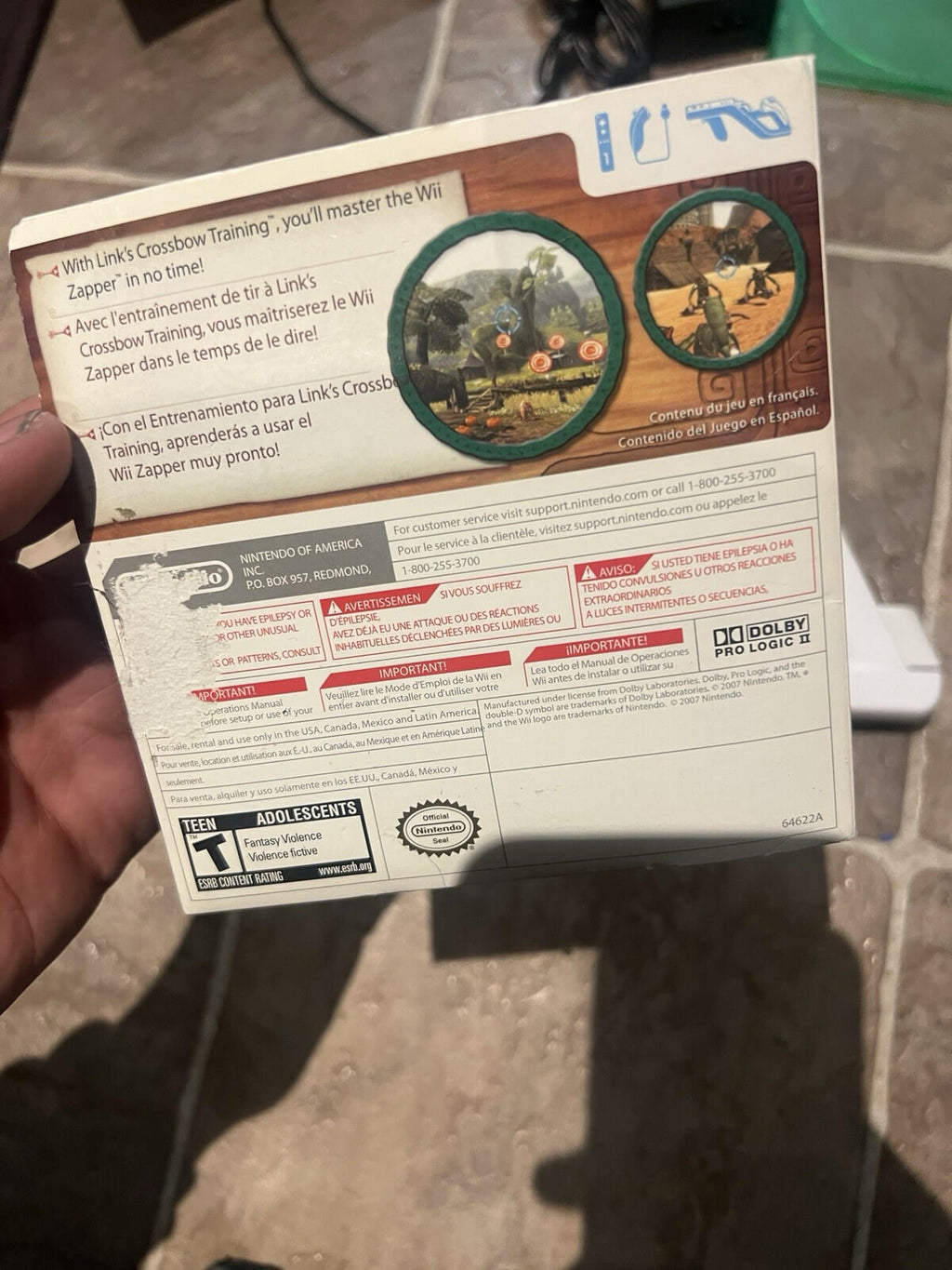 Nintendo Wii Zapper Gun With Link's Crossbow Training Game