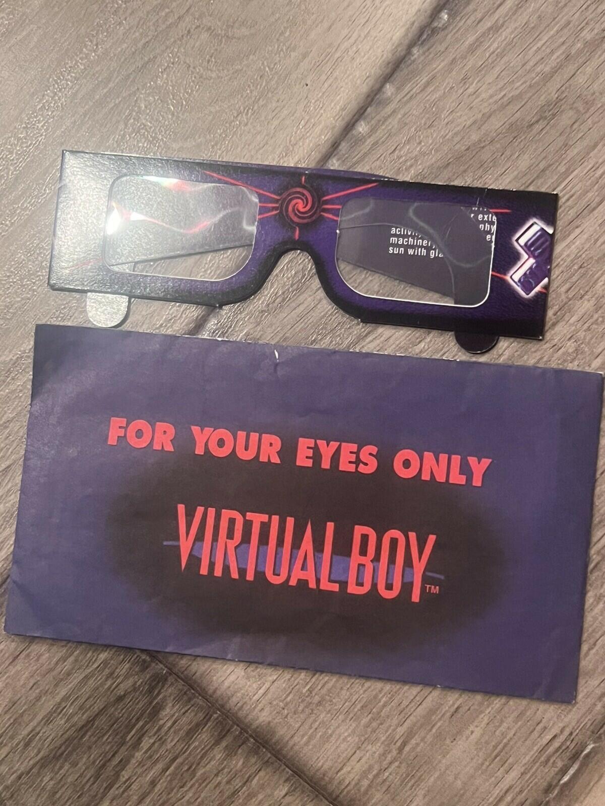 Nintendo Virtual Boy 3D Glasses with Envelope Promo Used