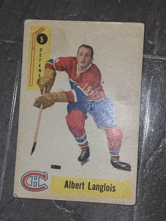 1958-59 Parkhurst Hockey Card #5 Albert Langlois Montreal Canadiens Vintage NHL