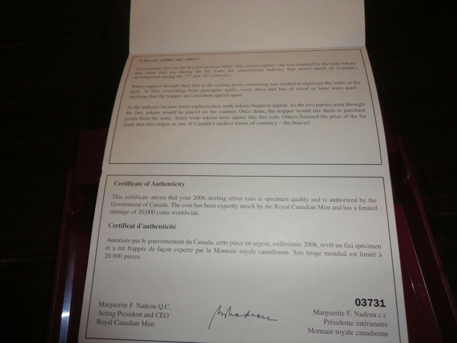 2006 Canada $3 Gold Plated Sterling Silver Coin: The Beaver (NO OUTER BOX)