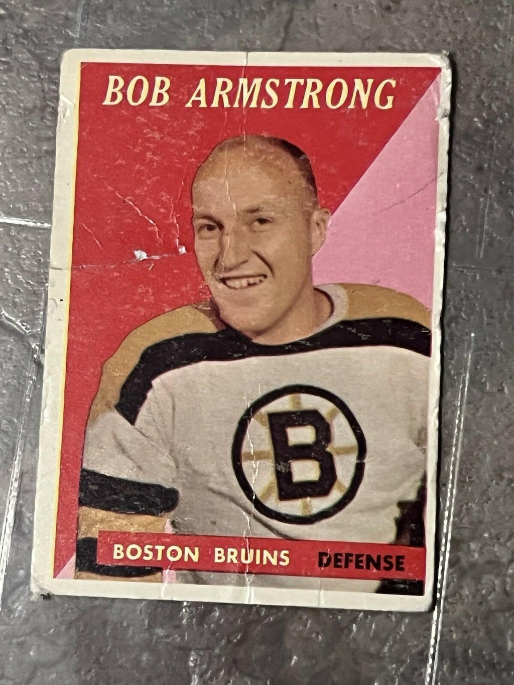 1958-59 Topps Bob Armstrong Boston Bruins #1 Hockey Card