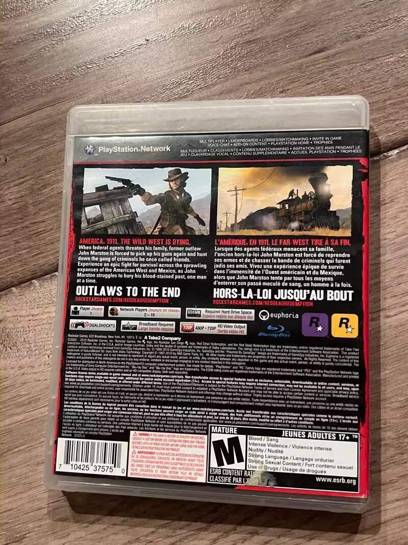 Red Dead Redemption (Sony Playstation 3, 2010) CIB