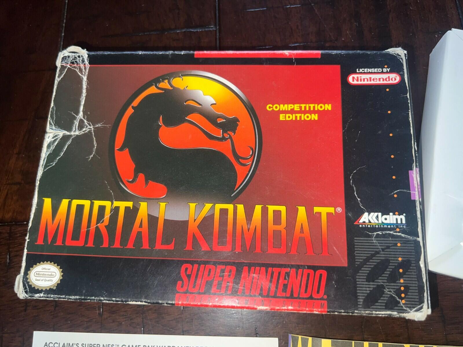 Mortal Kombat 1 (Super Nintendo Entertainment System, 1993) CIB NO MANUAL