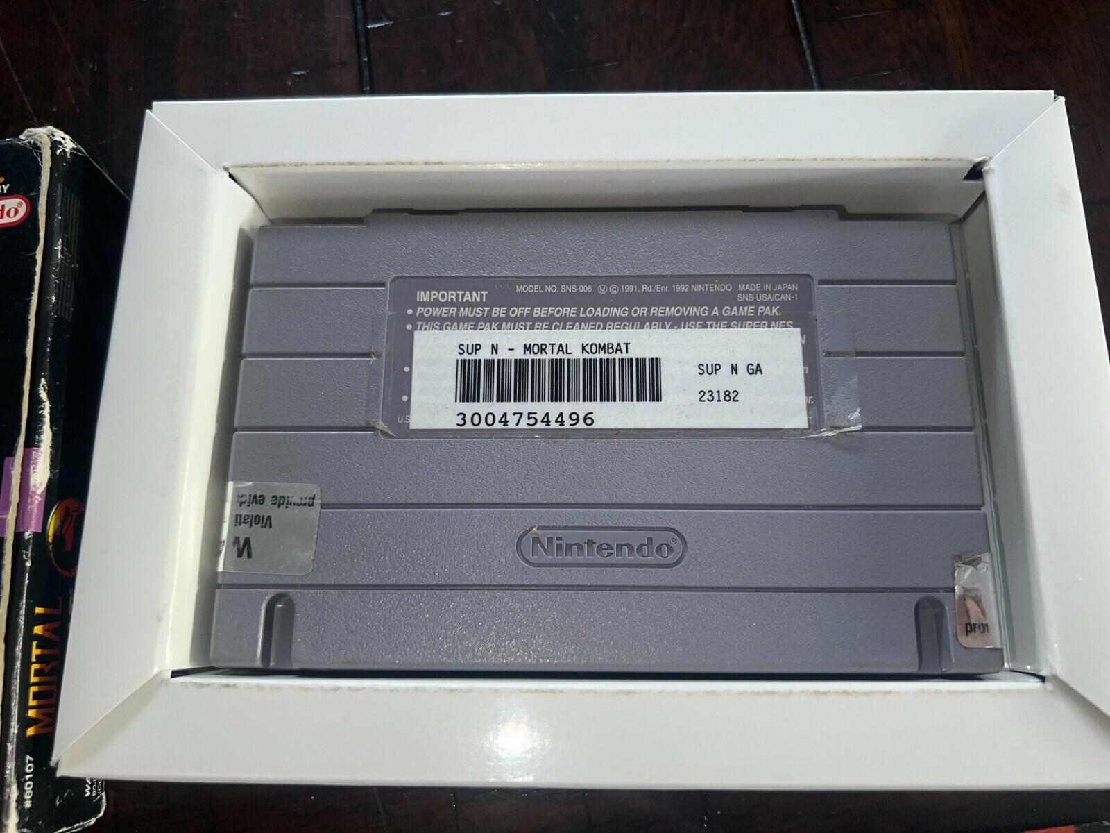 Mortal Kombat 1 (Super Nintendo Entertainment System, 1993) CIB NO MANUAL