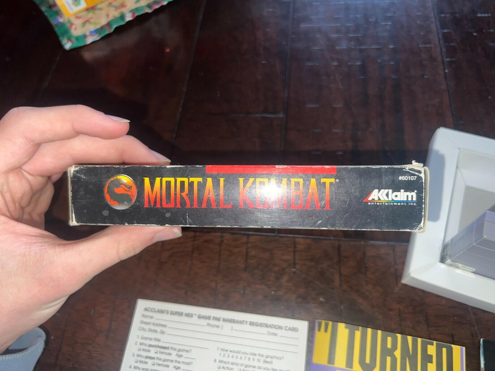 Mortal Kombat 1 (Super Nintendo Entertainment System, 1993) CIB NO MANUAL