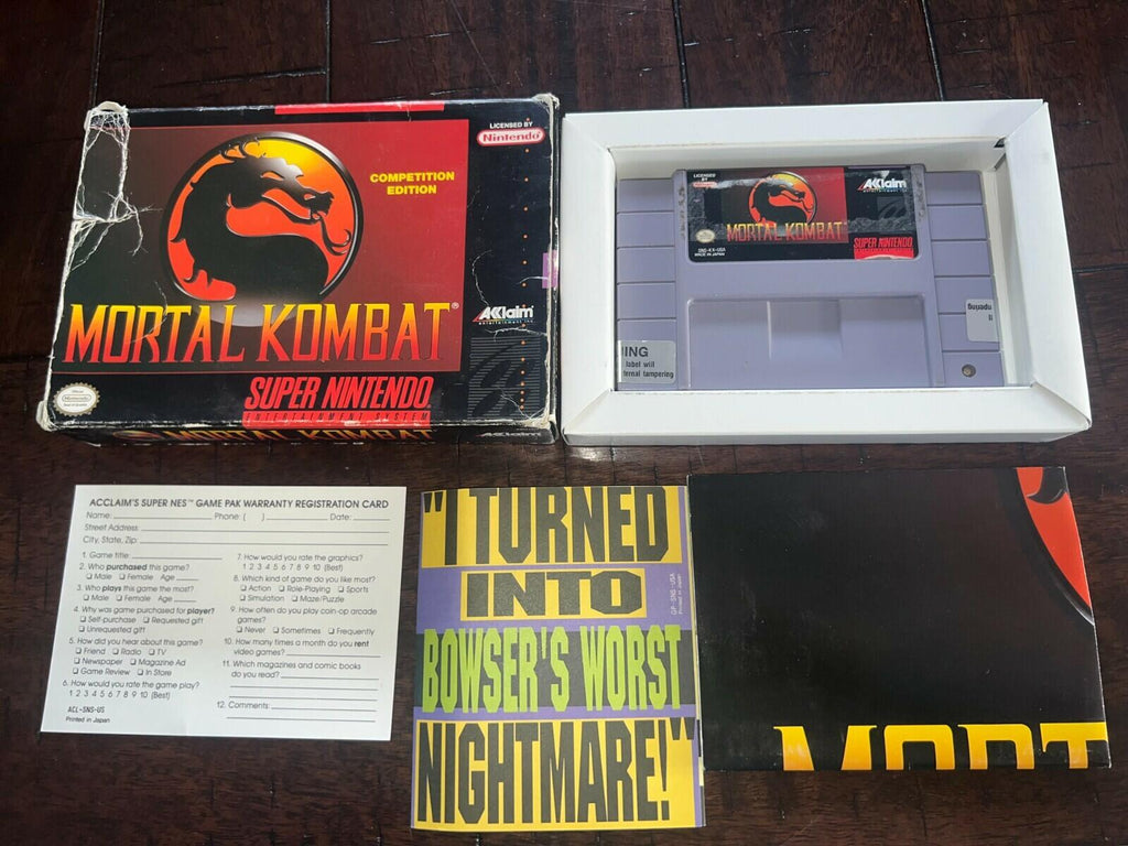 Mortal Kombat 1 (Super Nintendo Entertainment System, 1993) CIB NO MANUAL