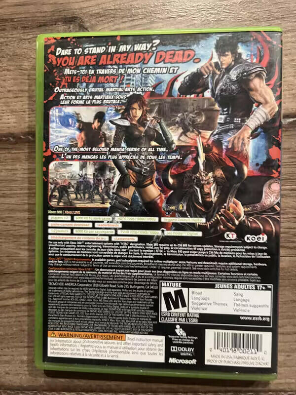 Fist of the North Star: Ken's Rage (Microsoft Xbox 360, 2010) CIB