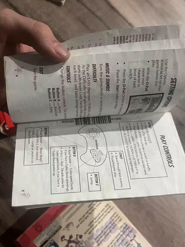 Desert Demolition (Sega Genesis 1994) WITH MANUAL NO REGISTRATION CARD