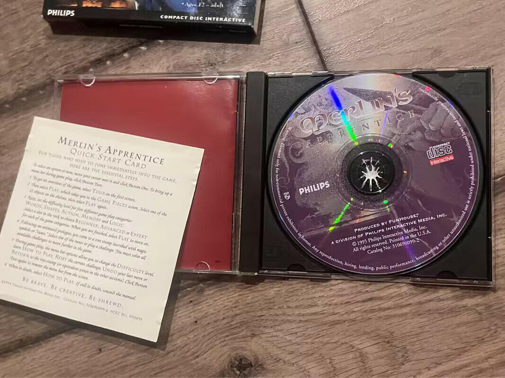 Merlin's Apprentice (Philps CD-i CDI, 1995) CIB COMPLETE WITH SLIP COVER