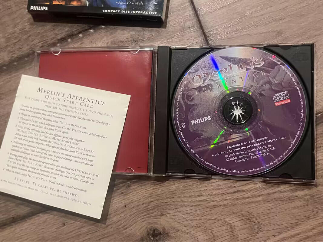 Merlin's Apprentice (Philps CD-i CDI, 1995) CIB COMPLETE WITH SLIP COVER