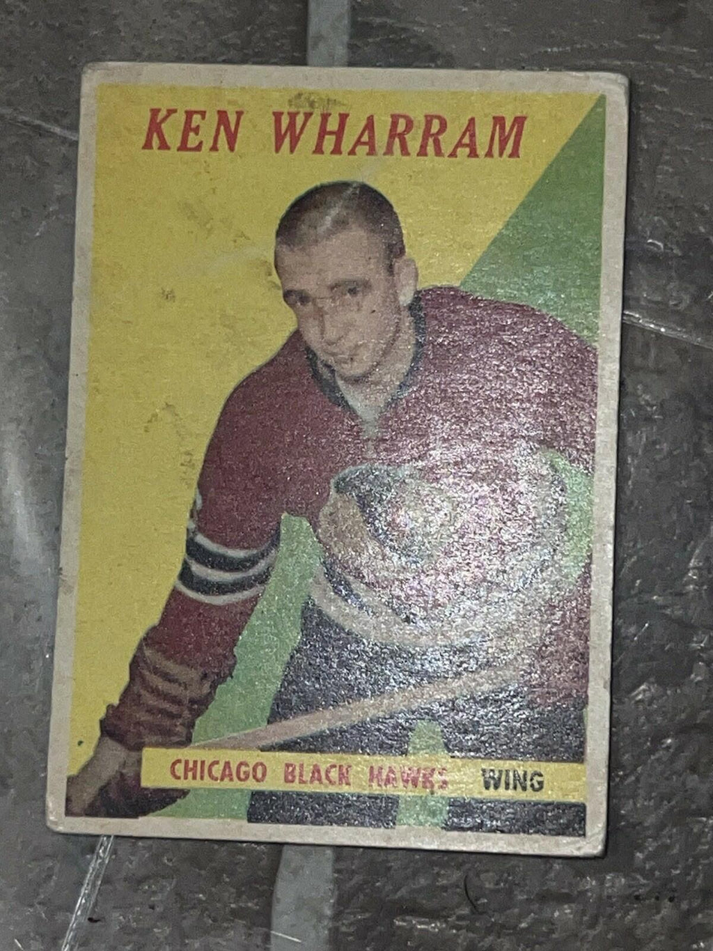 1958-59 Topps Ken Wharram Chicago Black Hawks #14 Hockey Card