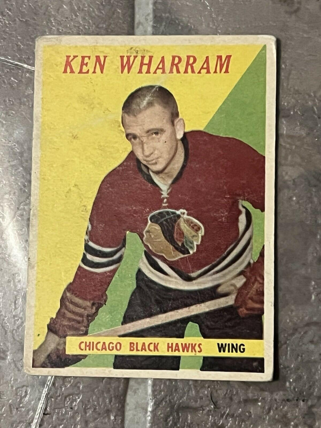 1958-59 Topps Ken Wharram Chicago Black Hawks #14 Hockey Card