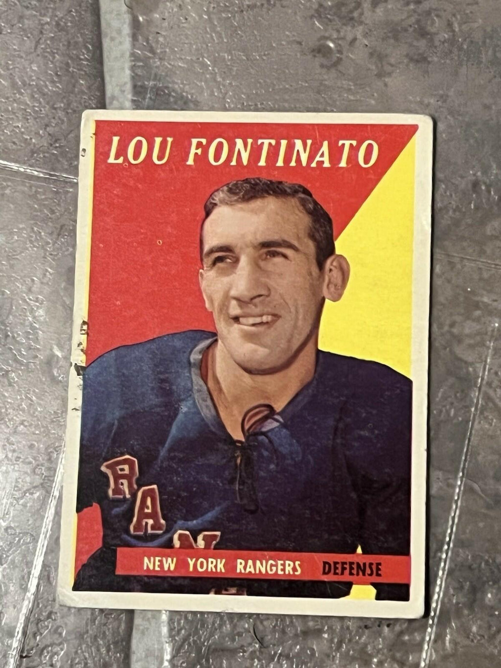 1958-59 Topps Lou Fontinato New York Rangers #41 Hockey Card