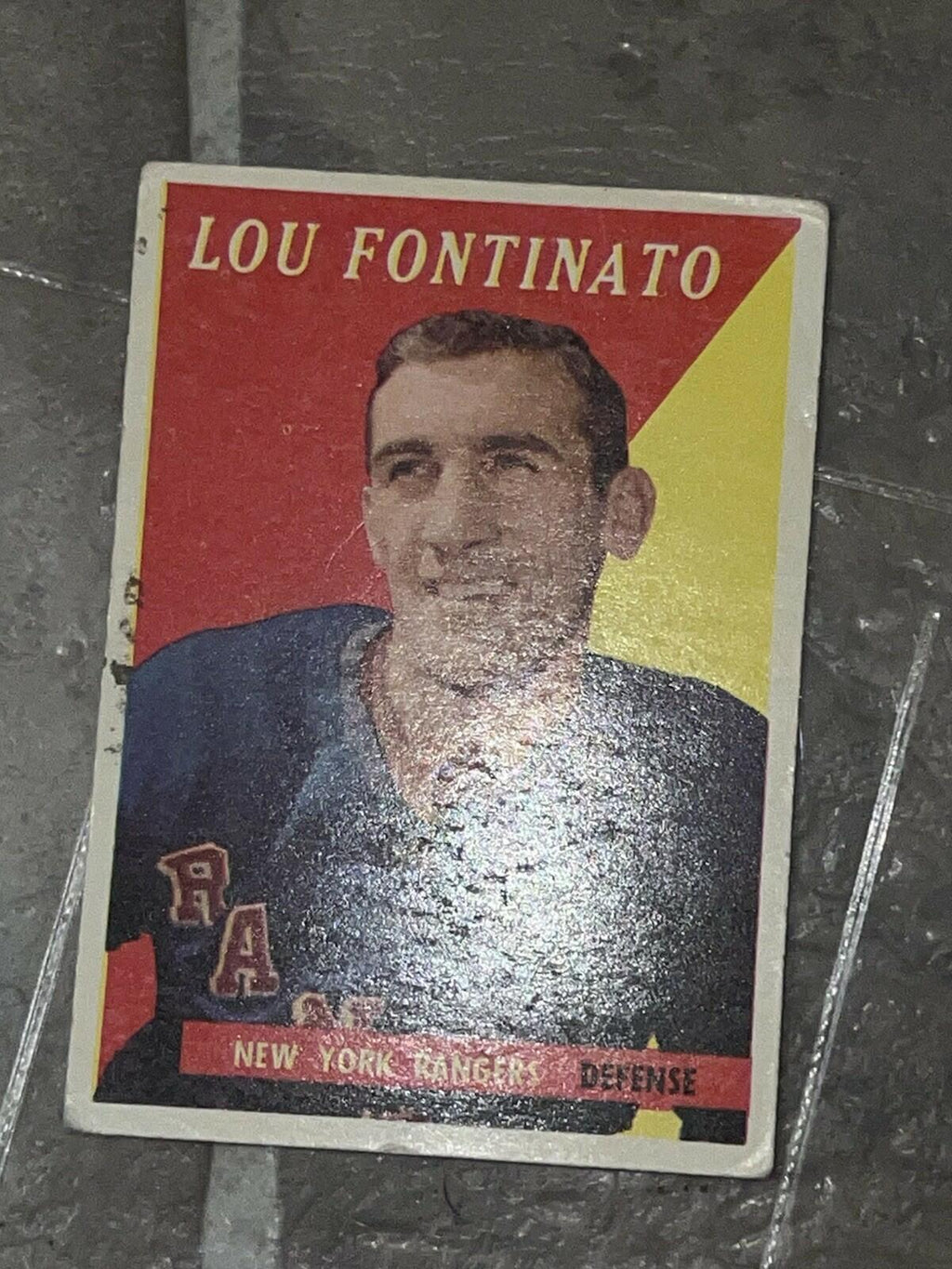 1958-59 Topps Lou Fontinato New York Rangers #41 Hockey Card