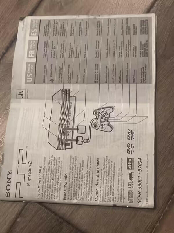 PS2 PlayStation 2 SCPH-39001/97004 Console Instruction Manual