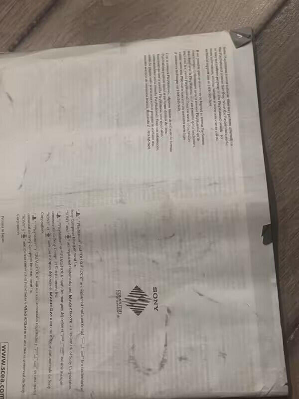 PS2 PlayStation 2 SCPH-39001/97004 Console Instruction Manual