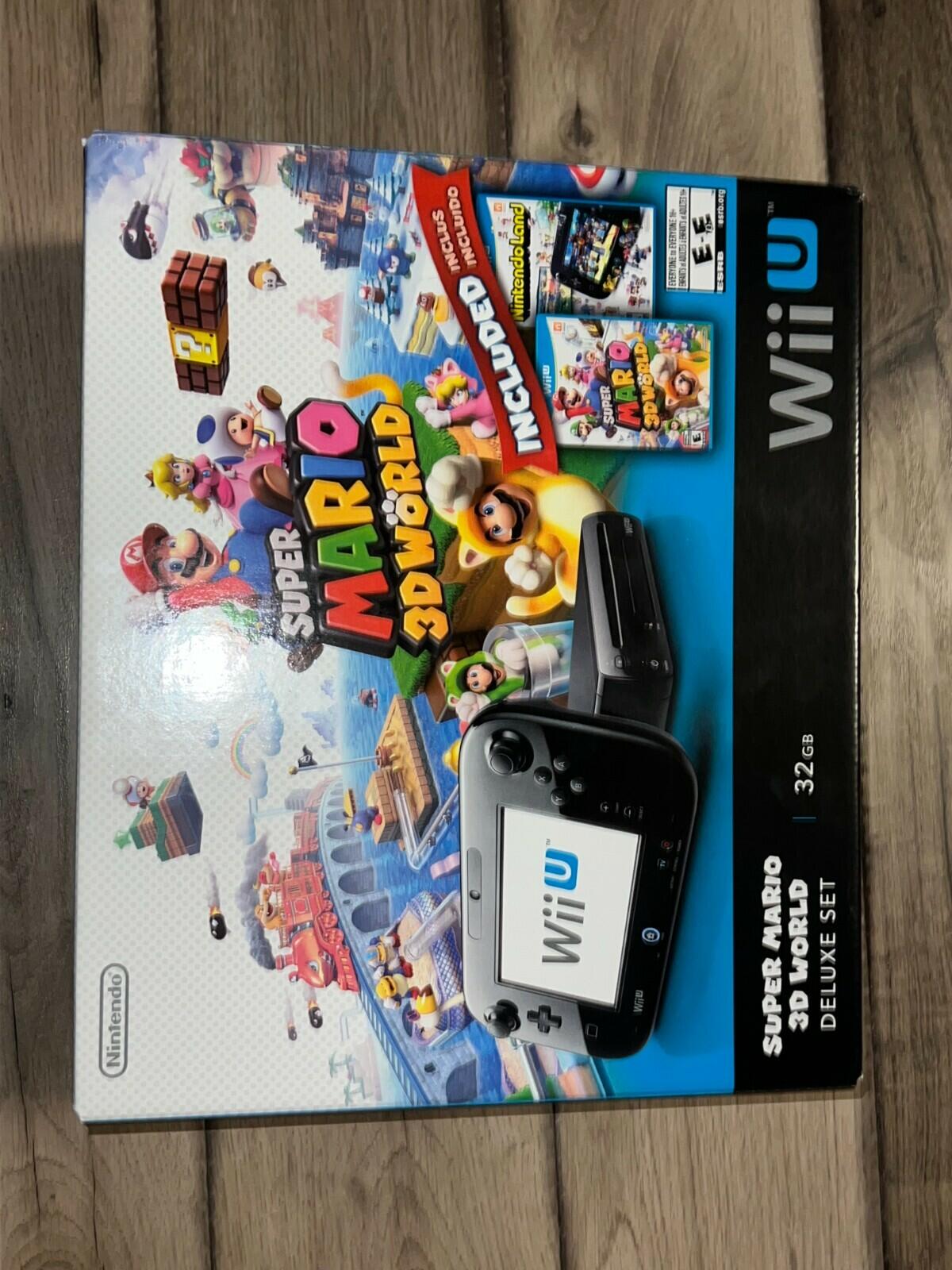Nintendo Wii U Super Mario 3D World Deluxe Set 32GB Black Console Brand New