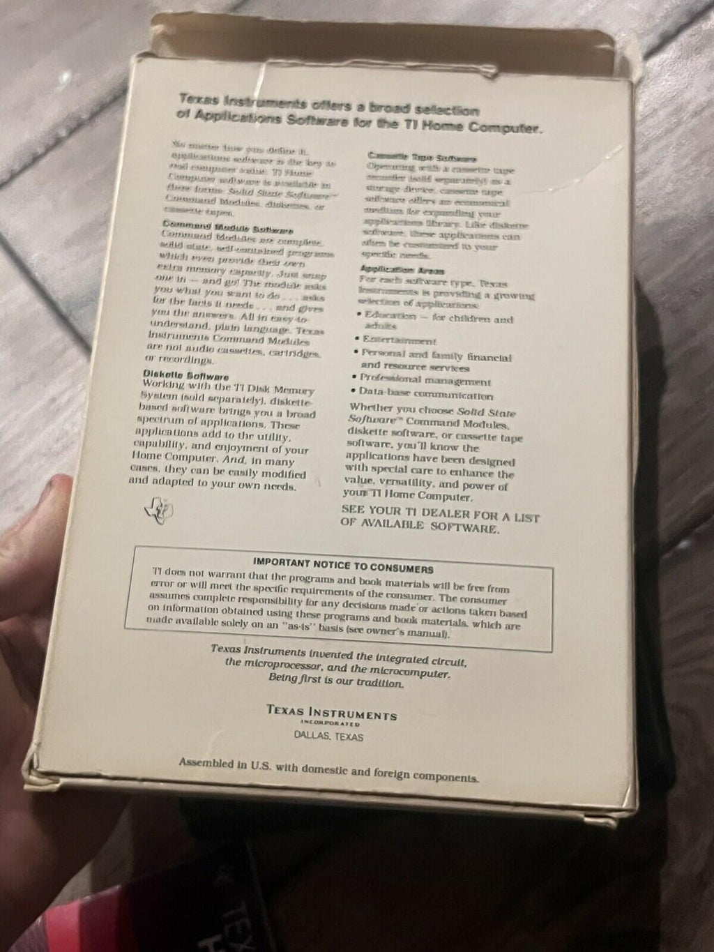 MunchMan (TI-99/4a Texas Instruments Home Computer, 1982) CIB