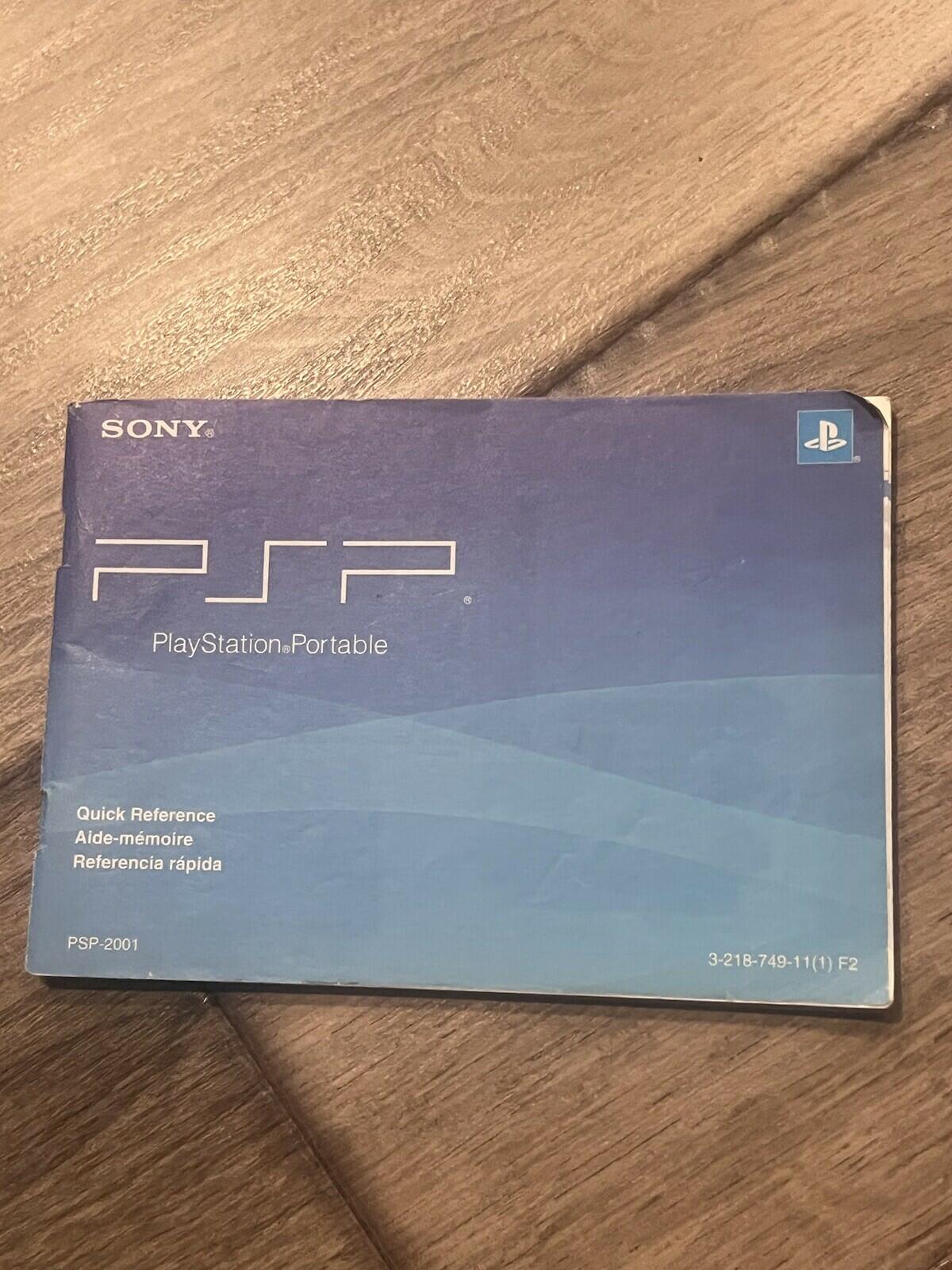 PSP Quick Reference Console Manual for PSP-2001 (3-218-749-11(1) F2)
