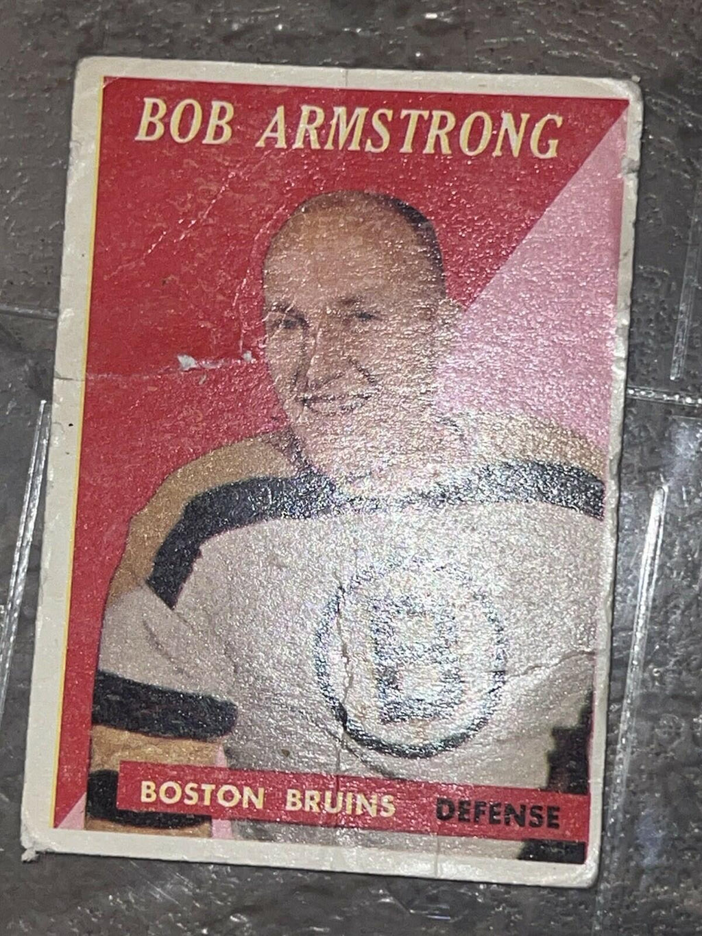 1958-59 Topps Bob Armstrong Boston Bruins #1 Hockey Card