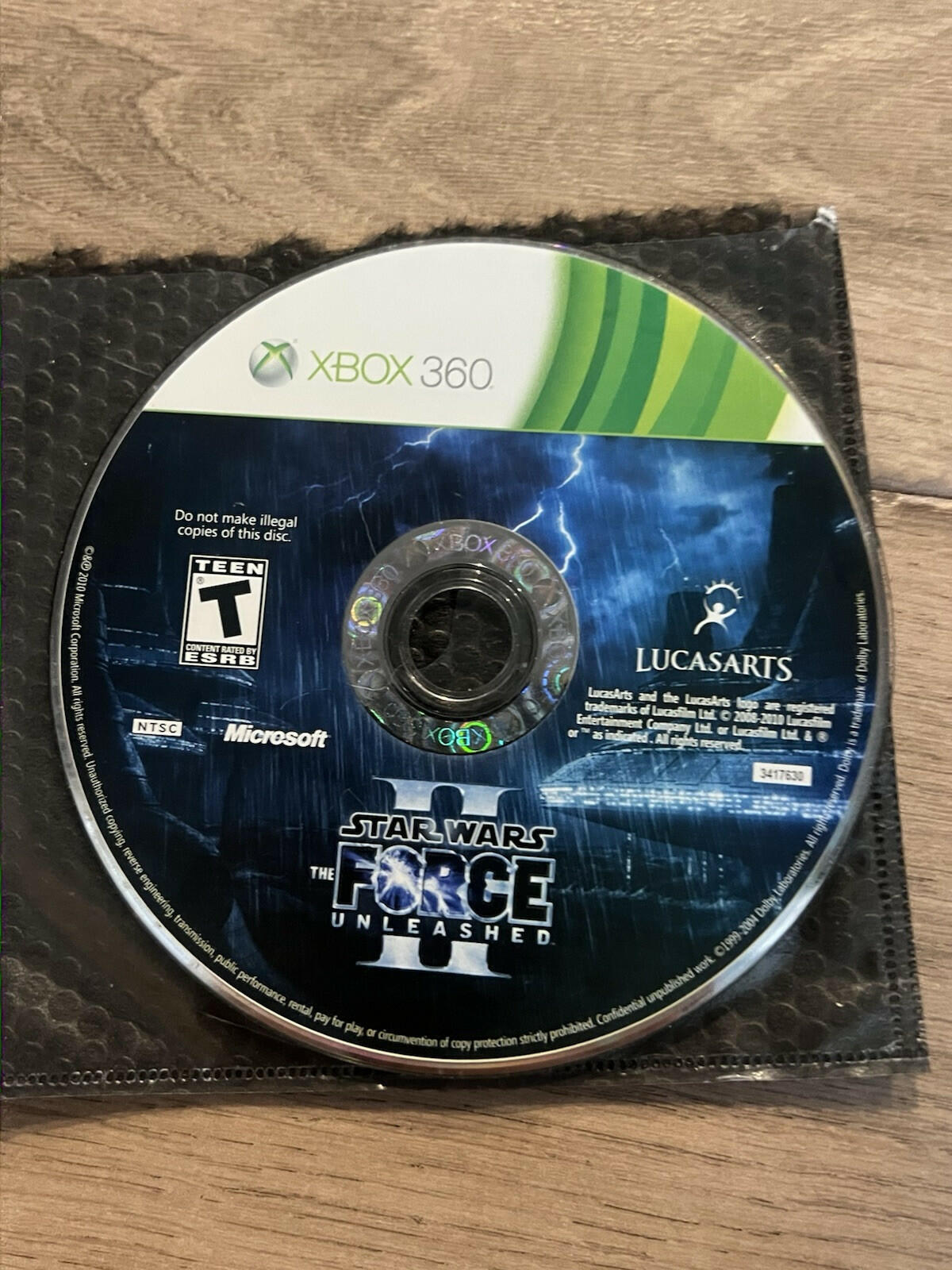 Star Wars: The Force Unleashed II 2 (Microsoft Xbox 360, 2010) DISC ONLY