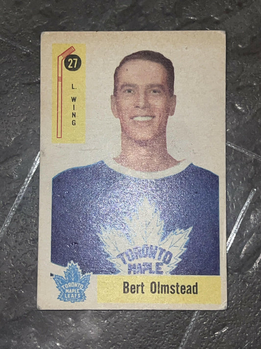 1958-59 Parkhurst Bert Olmstead Toronto Maple Leafs #27 Hockey Cards