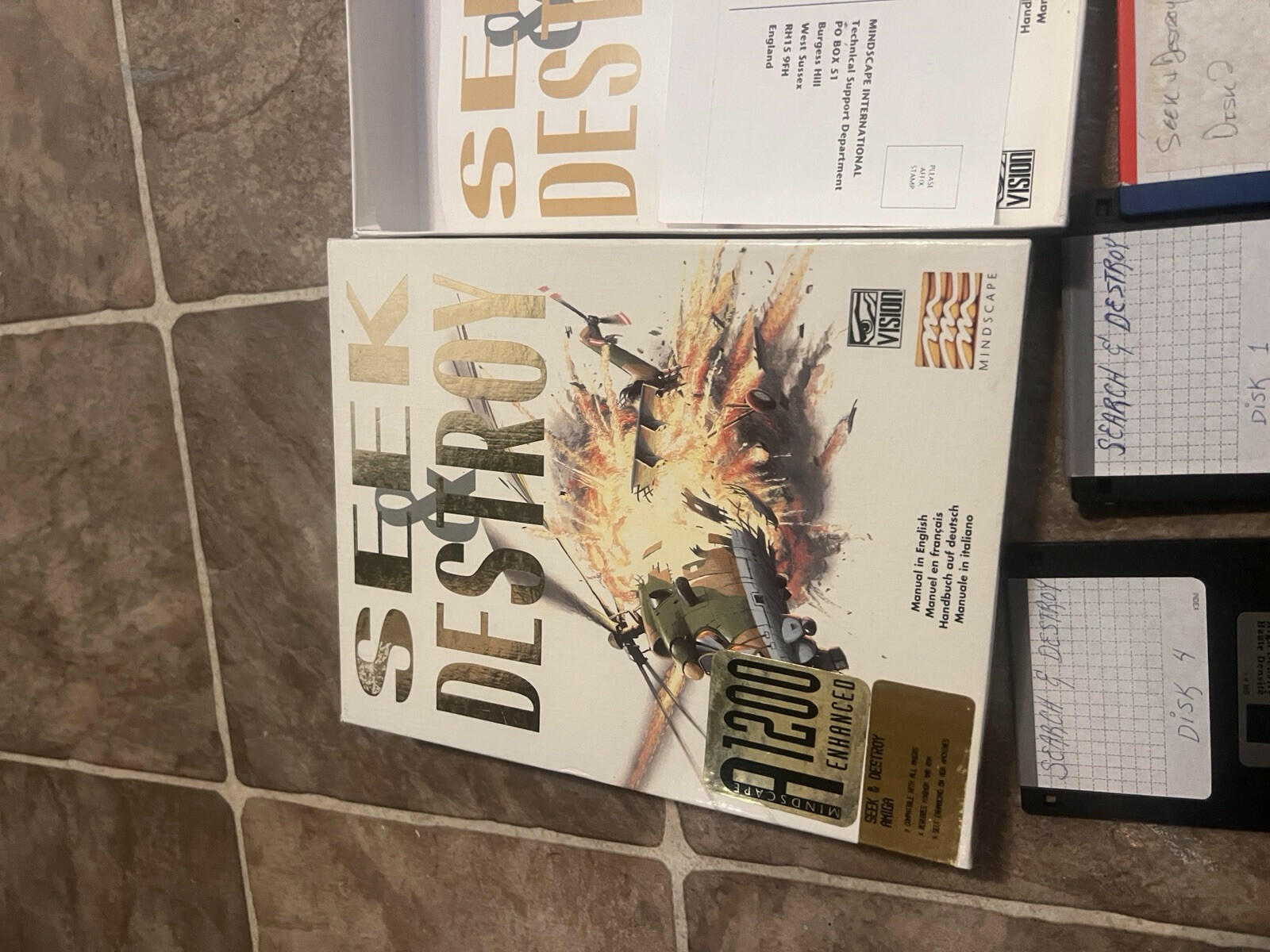 Commodore Amiga Seek & Destroy CIB COMPLETE IN BOX COPIED DISKS