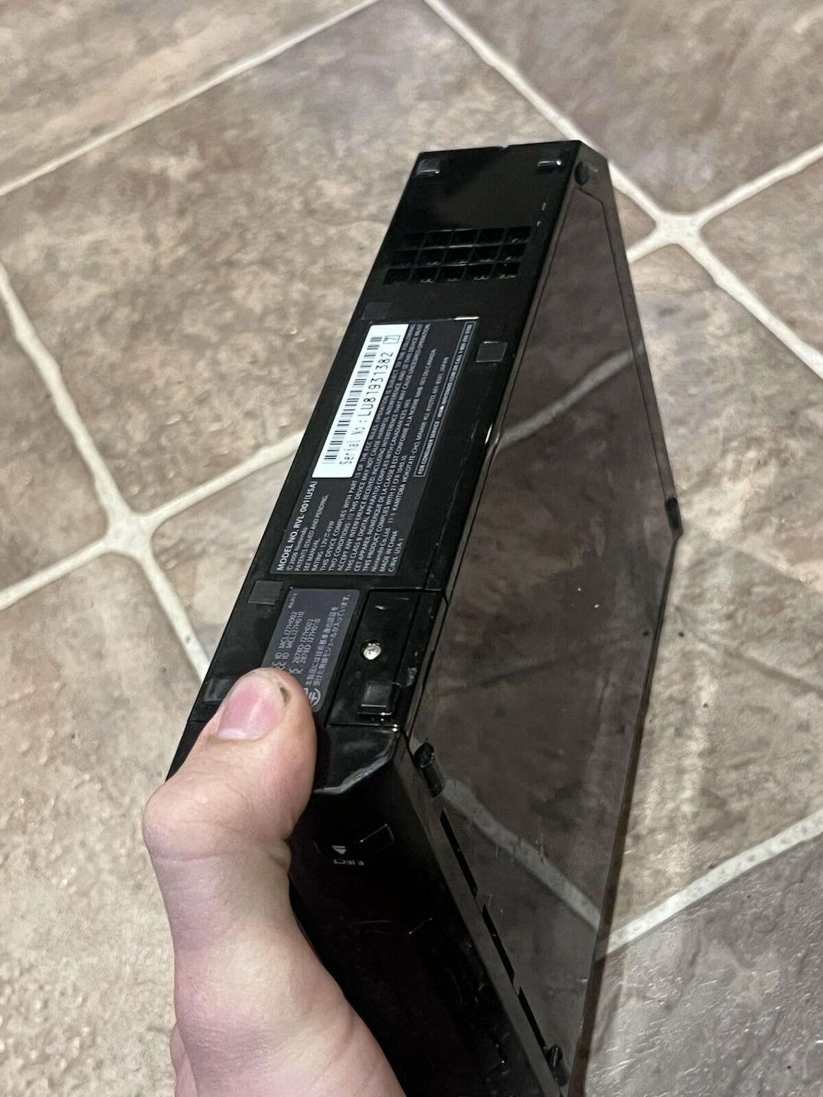 Nintendo Wii Gamecube Compatible Console Only Black RVL-001 Tested Working