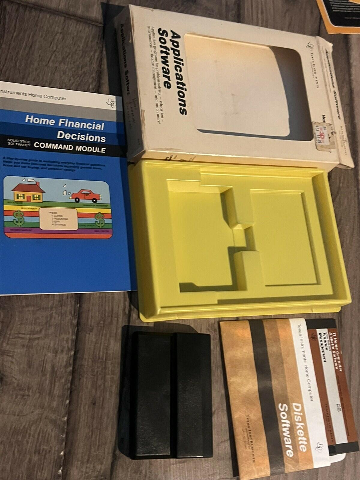 Texas Instruments TI-99/4A App Software & Manual Home Financial Decisions 1979