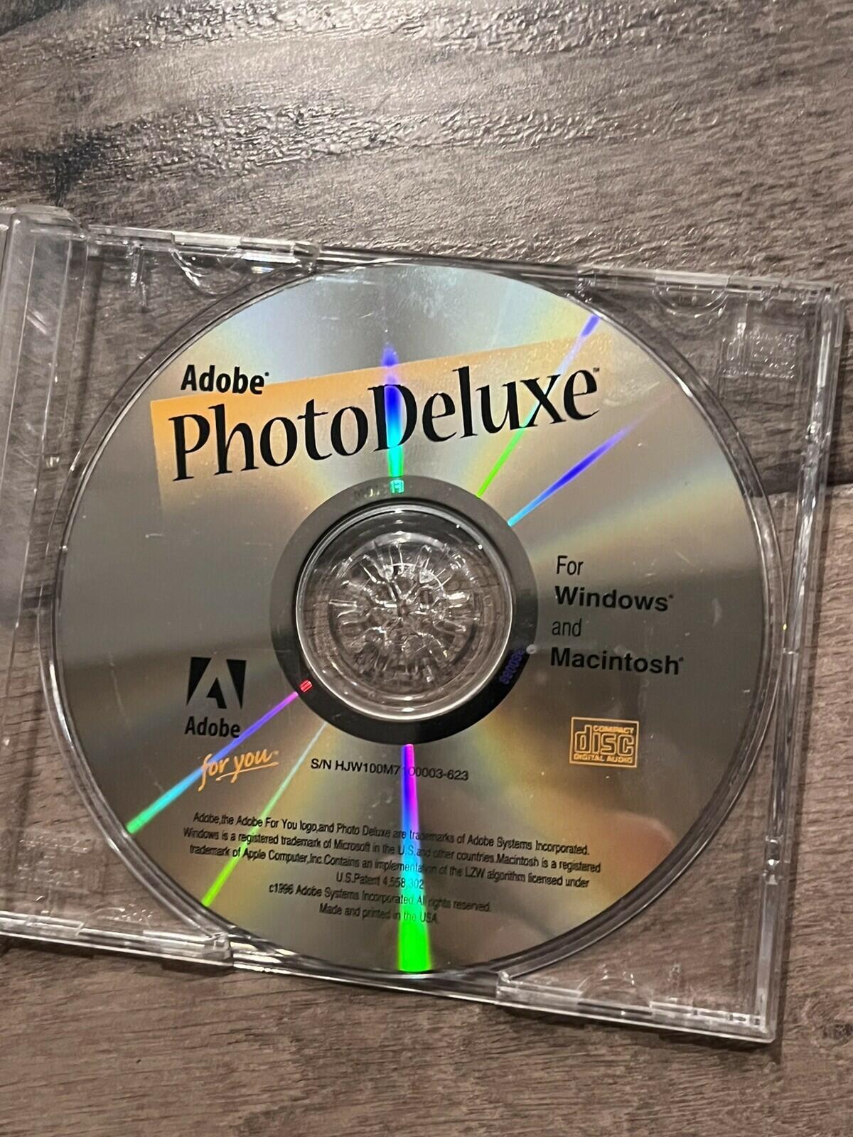 Adobe Photodeluxe For Windows & Macintosh 1996 DISC ONLY