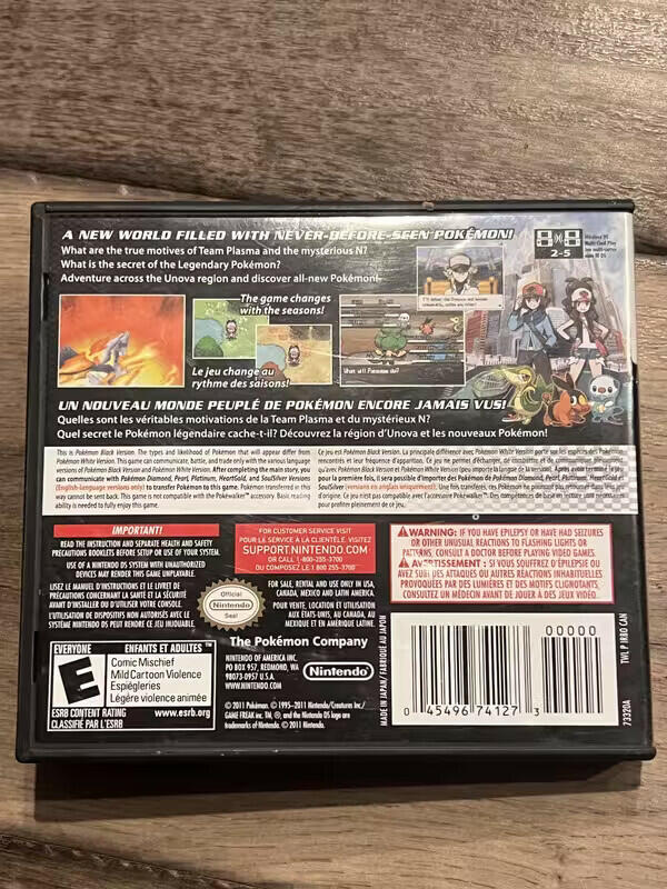 Pokemon Black (Nintendo DS, 2011) CIB WITH INSERTS