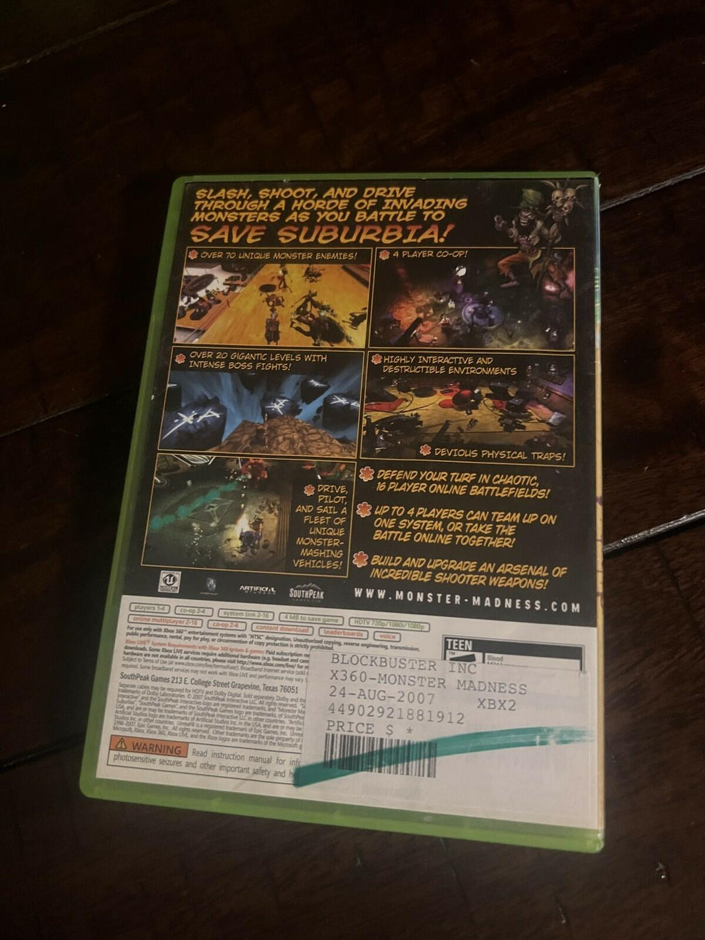 Monster Madness Battle for Suburbia (Microsoft Xbox 360, 2007) CIB COMPLETE