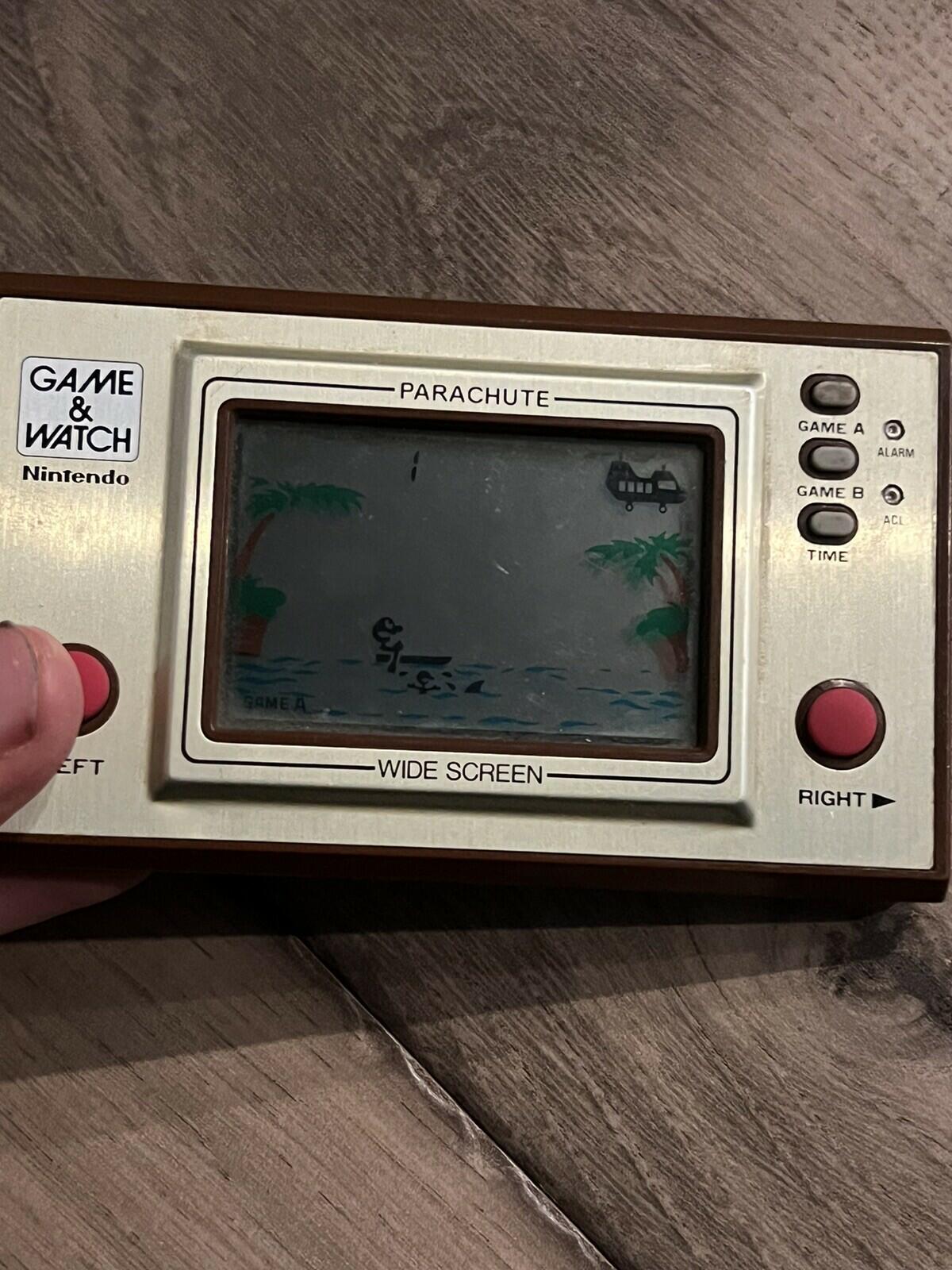Parachute Nintendo Game & Watch Handheld Console PR-21 With Battery Cover Tested