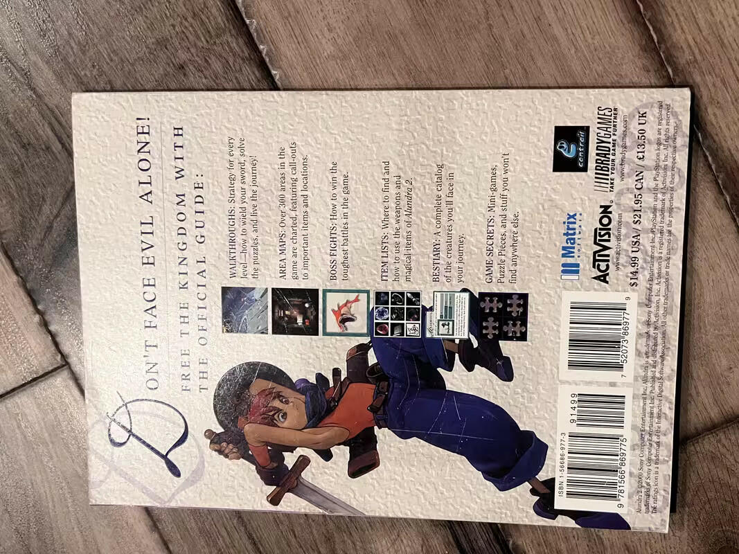 Alundra 2 A New Legend Official Strategy Guide Bradygames Games PS1 Squaresoft