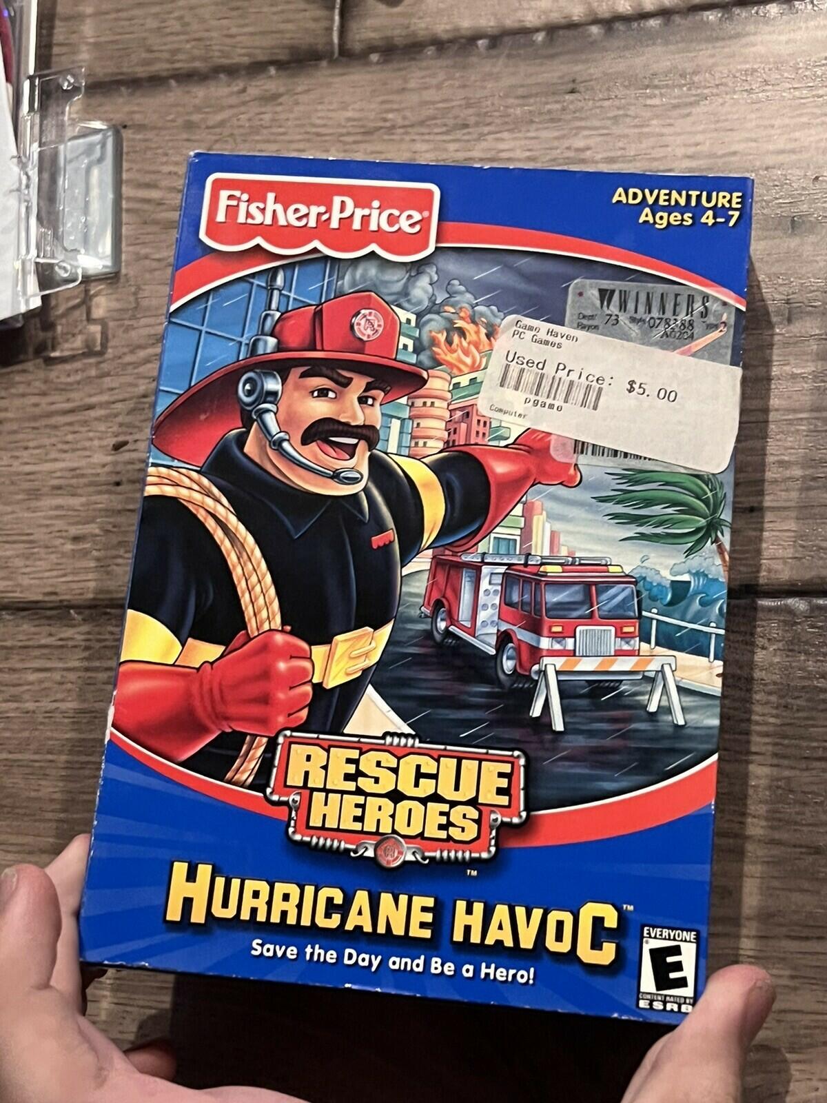 Fisher Price Rescue Heroes Hurricane Havoc (PC, 1999) CIB BIG BOX