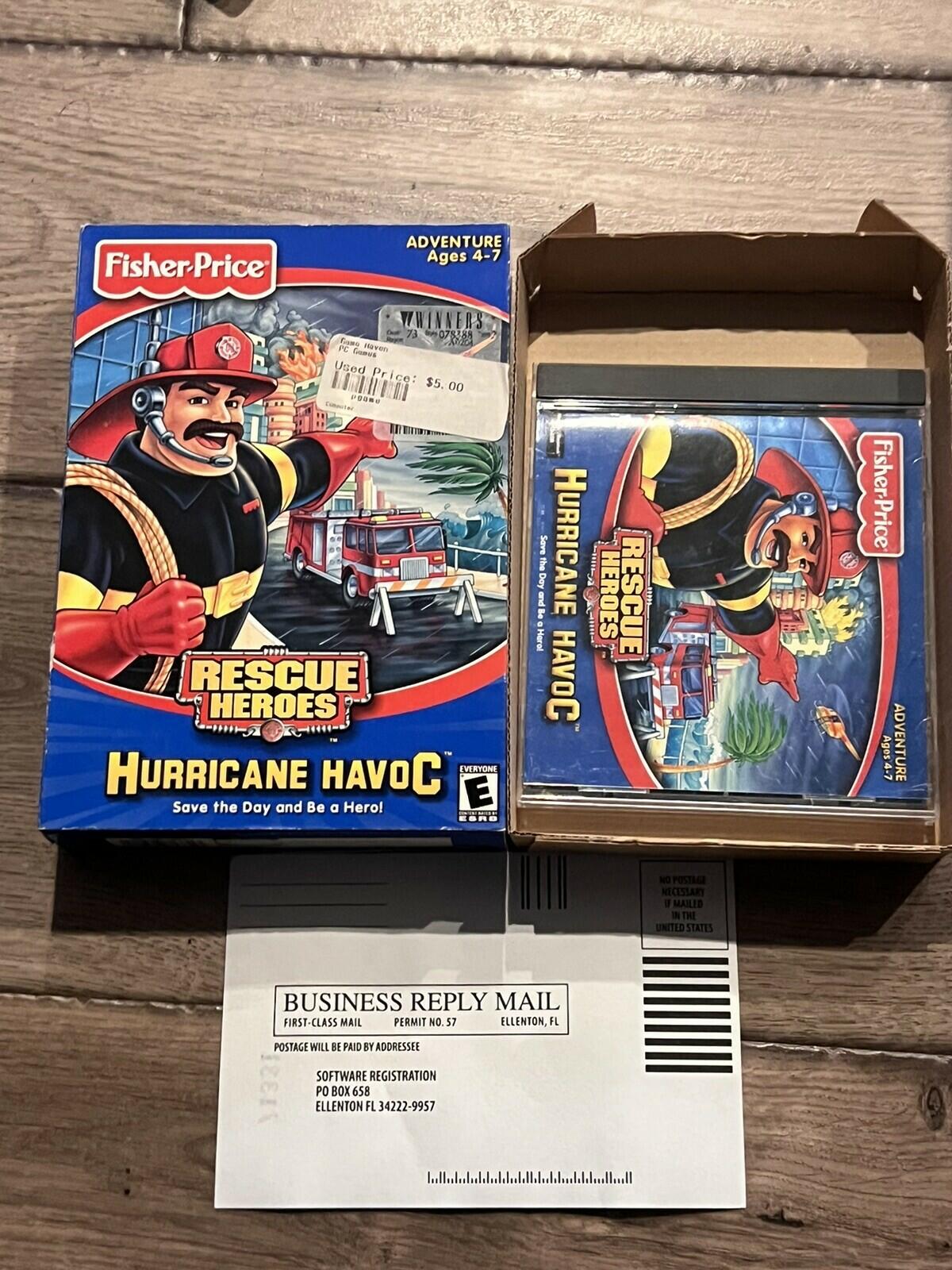Fisher Price Rescue Heroes Hurricane Havoc (PC, 1999) CIB BIG BOX
