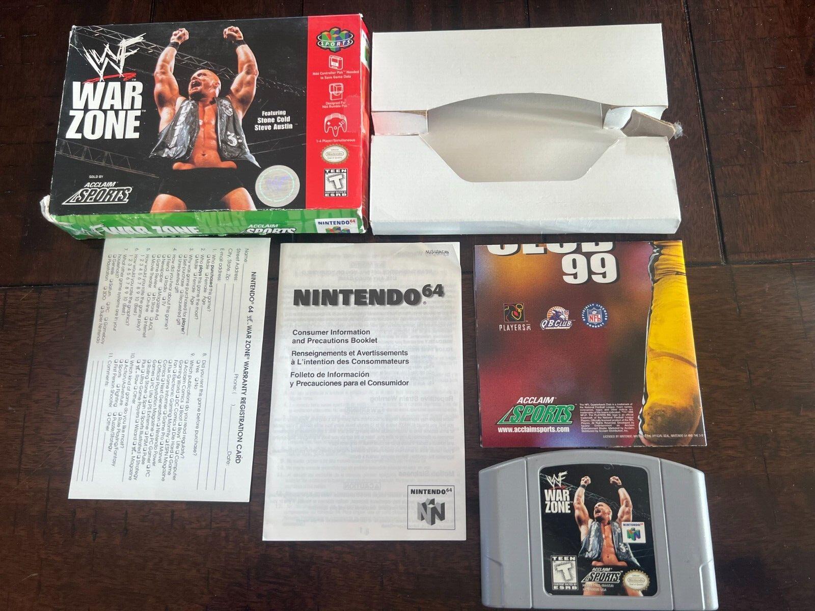 WWF War Zone (Nintendo 64, 1998) CIB NO MANUAL WITH INSERTS
