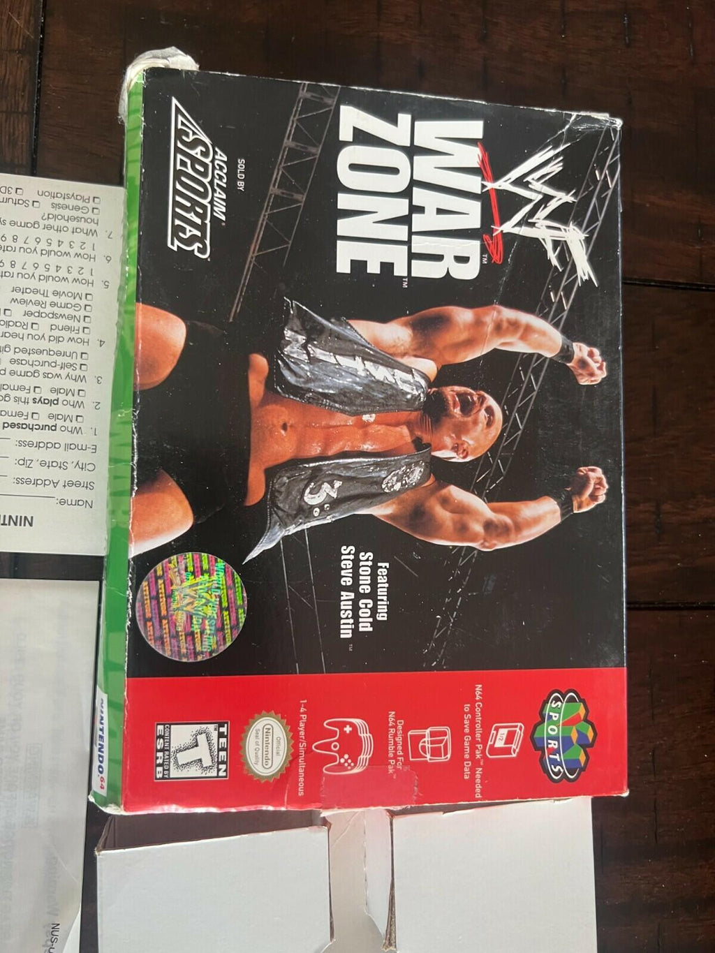 WWF War Zone (Nintendo 64, 1998) CIB NO MANUAL WITH INSERTS